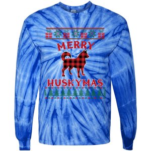 Siberian Husky Dog Lovers Funny Husky Ugly Christmas Sweater Gift Tie-Dye Long Sleeve Shirt