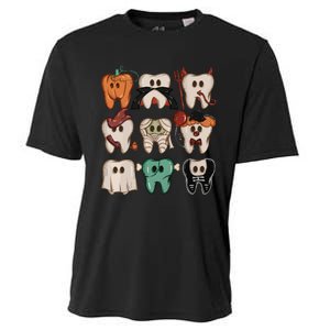 Spooky Halloween Dentist Funny Teeth Crewneck Halloween Cooling Performance Crew T-Shirt