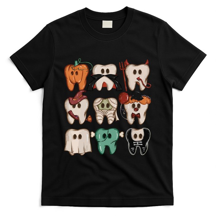 Spooky Halloween Dentist Funny Teeth Crewneck Halloween T-Shirt