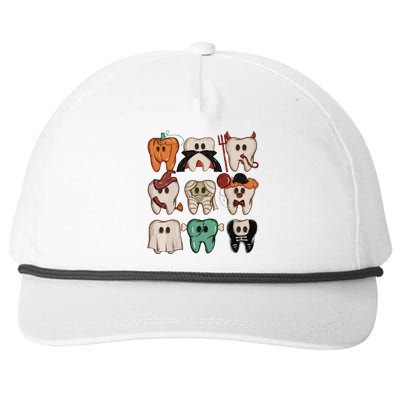 Spooky Halloween Dentist Funny Teeth Crewneck Halloween Snapback Five-Panel Rope Hat