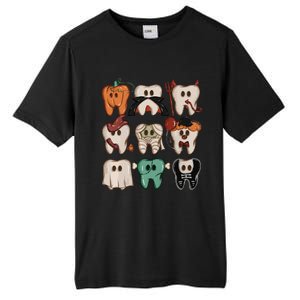 Spooky Halloween Dentist Funny Teeth Crewneck Halloween Tall Fusion ChromaSoft Performance T-Shirt