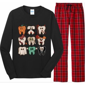 Spooky Halloween Dentist Funny Teeth Crewneck Halloween Long Sleeve Pajama Set