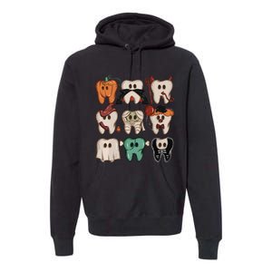 Spooky Halloween Dentist Funny Teeth Crewneck Halloween Premium Hoodie