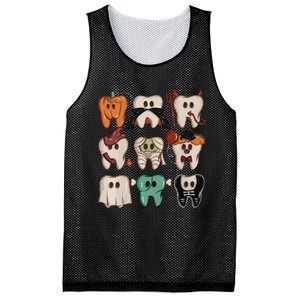 Spooky Halloween Dentist Funny Teeth Crewneck Halloween Mesh Reversible Basketball Jersey Tank