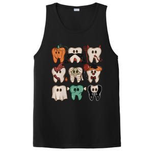 Spooky Halloween Dentist Funny Teeth Crewneck Halloween PosiCharge Competitor Tank