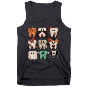 Spooky Halloween Dentist Funny Teeth Crewneck Halloween Tank Top