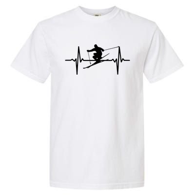 Ski Heartbeat Design Funny Pulse Skiing Meaningful Gift Garment-Dyed Heavyweight T-Shirt