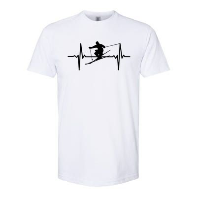 Ski Heartbeat Design Funny Pulse Skiing Meaningful Gift Softstyle CVC T-Shirt