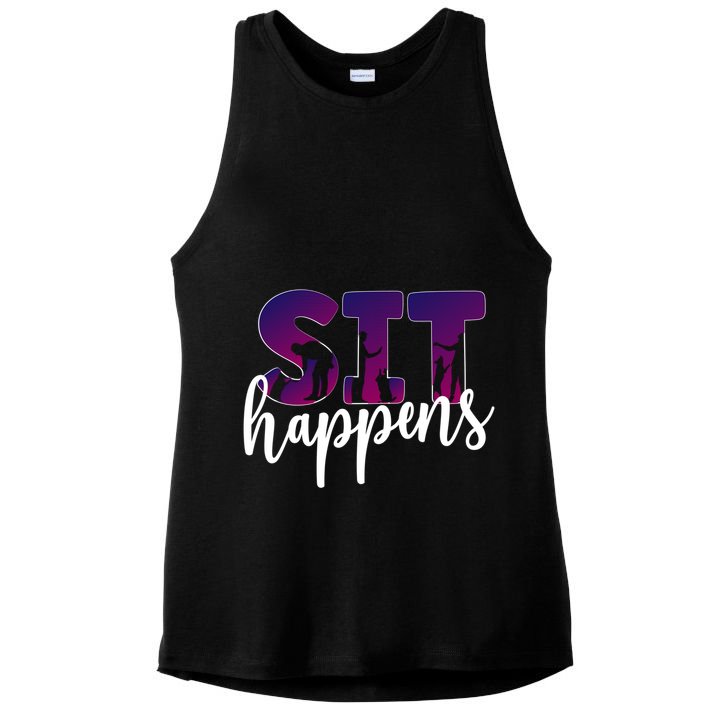 Sit Happens Dog Trainer Dog Training Funny Gift Ladies PosiCharge Tri-Blend Wicking Tank