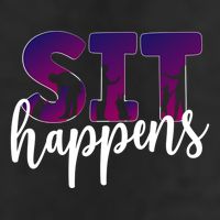 Sit Happens Dog Trainer Dog Training Funny Gift 7 Panel Mesh Trucker Snapback Hat