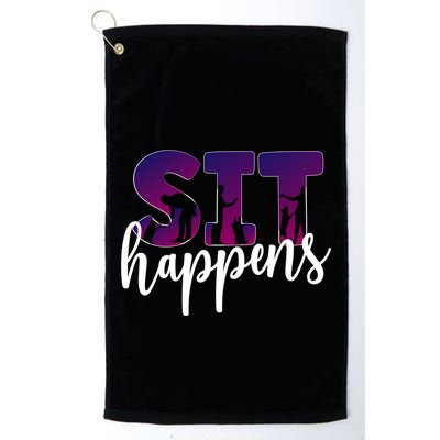 Sit Happens Dog Trainer Dog Training Funny Gift Golf Towel