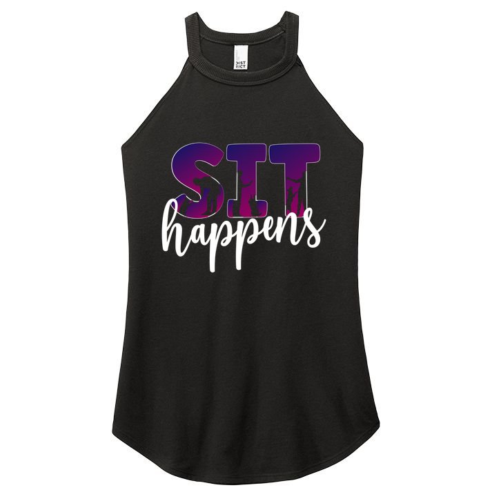 Sit Happens Dog Trainer Dog Training Funny Gift Women's Perfect Tri Rocker Tank