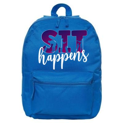 Sit Happens Dog Trainer Dog Training Funny Gift 16 in Basic Backpack