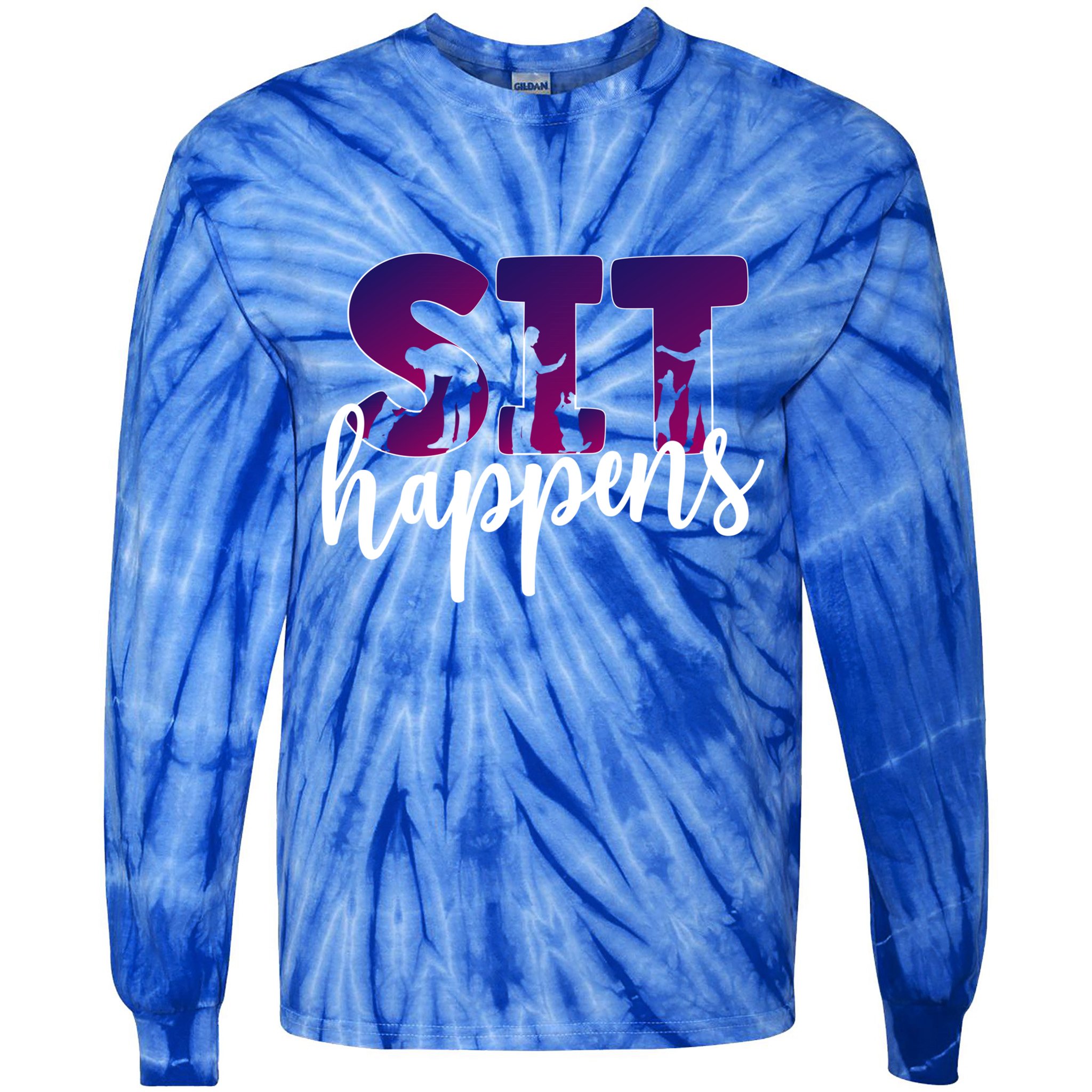 Sit Happens Dog Trainer Dog Training Funny Gift Tie-Dye Long Sleeve Shirt