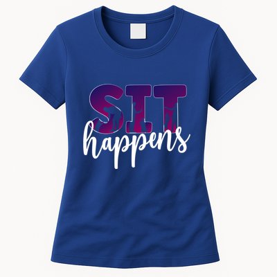 Sit Happens Dog Trainer Dog Training Funny Gift Womens T-Shirt