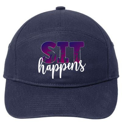 Sit Happens Dog Trainer Dog Training Funny Gift 7-Panel Snapback Hat