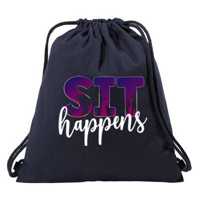 Sit Happens Dog Trainer Dog Training Funny Gift Drawstring Bag