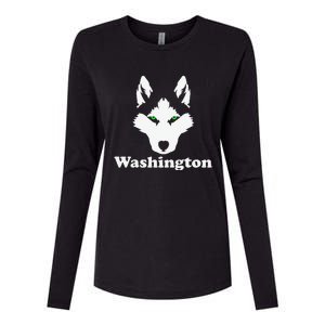 Siberian Huskies Dog Owner State Washington Husky Womens Cotton Relaxed Long Sleeve T-Shirt