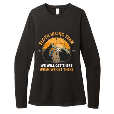 Sloth Hiking Design Sloth Hiking Team Womens CVC Long Sleeve Shirt