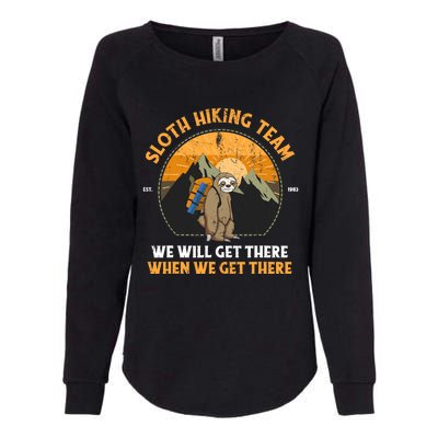 Sloth Hiking Design Sloth Hiking Team Womens California Wash Sweatshirt