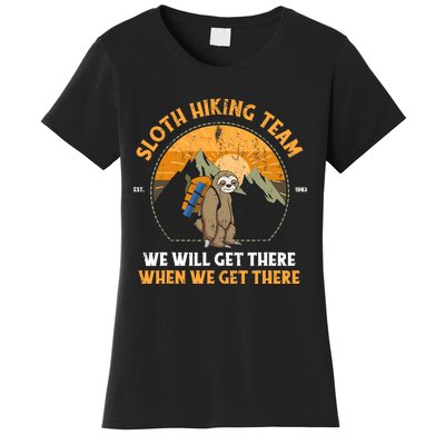 Sloth Hiking Design Sloth Hiking Team Women's T-Shirt