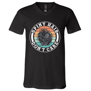 Spiny Hair Dont Care Porcupine Animal Cute Porcupines V-Neck T-Shirt