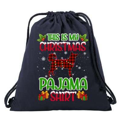 Siberian Husky Dog Xmas Gift Matching Husky Christmas Cute Gift Drawstring Bag