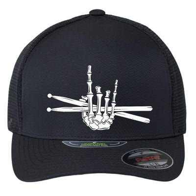Skeleton Hand Drumsticks  Cool Drummer Gift  Drum Sticks  Flexfit Unipanel Trucker Cap
