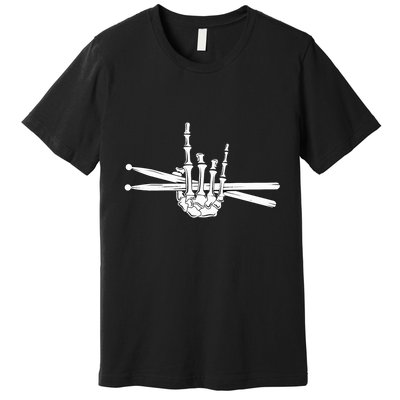 Skeleton Hand Drumsticks  Cool Drummer Gift  Drum Sticks  Premium T-Shirt