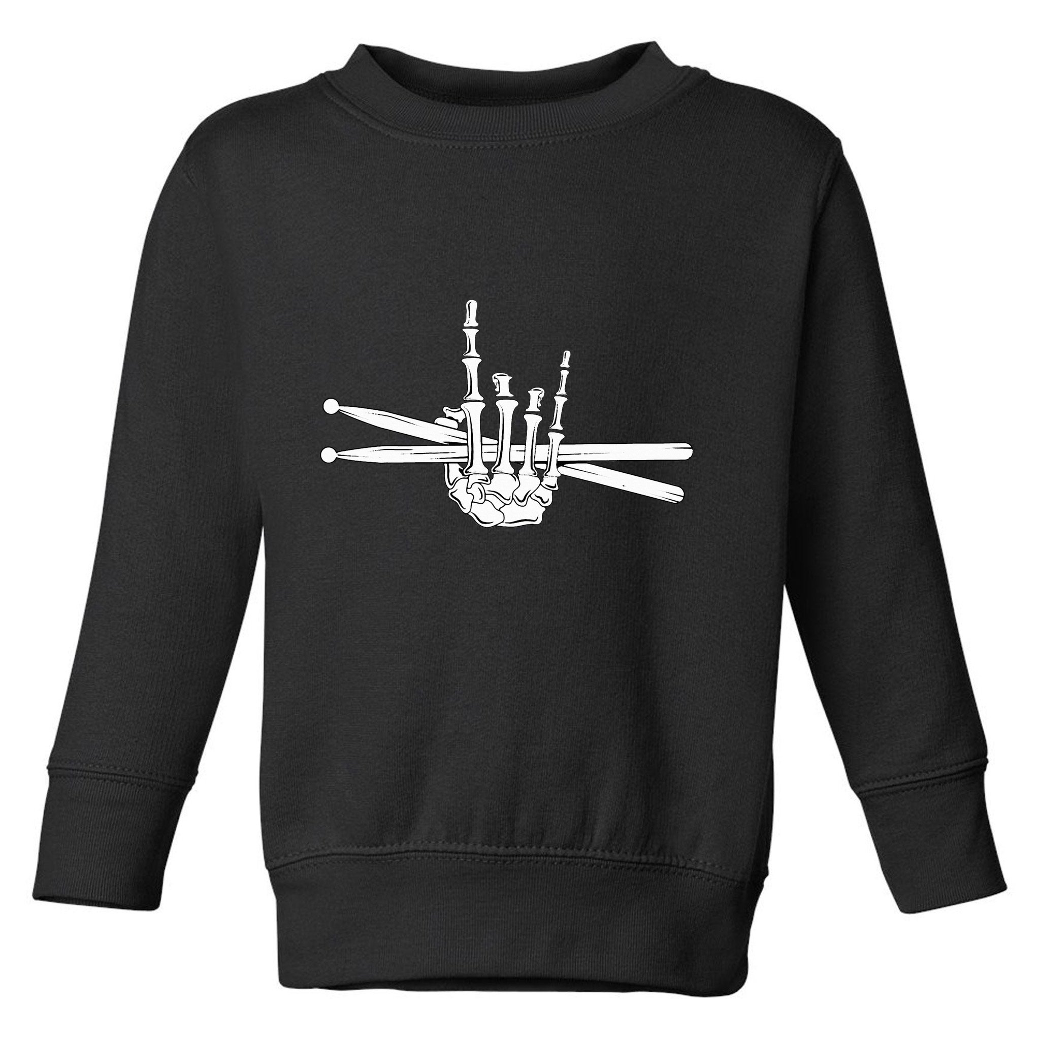 Skeleton Hand Drumsticks  Cool Drummer Gift  Drum Sticks  Toddler Sweatshirt