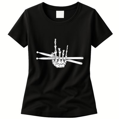 Skeleton Hand Drumsticks  Cool Drummer Gift  Drum Sticks  Womens T-Shirt