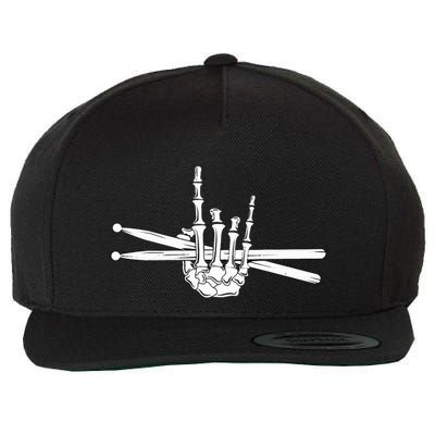 Skeleton Hand Drumsticks  Cool Drummer Gift  Drum Sticks  Wool Snapback Cap