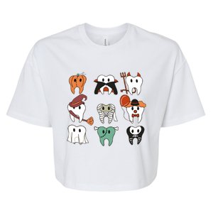 Spooky Halloween Dentist Matching Halloween Dental Cool Gift Bella+Canvas Jersey Crop Tee