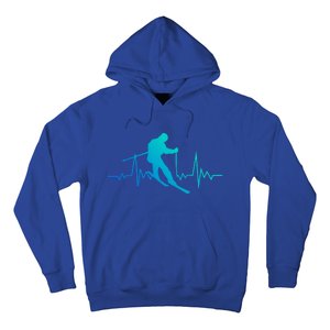 Skiing Heartbeat Downhill Ski Jumping Skiing Winter Sport Funny Gift Hoodie