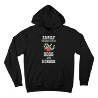 S Horse Dog Easily Distracted By Dogs And Horses Vneck Hoodie