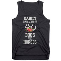 S Horse Dog Easily Distracted By Dogs And Horses Vneck Tank Top