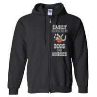 S Horse Dog Easily Distracted By Dogs And Horses Vneck Full Zip Hoodie