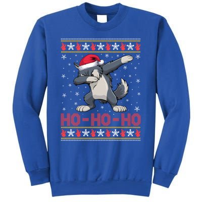 Santa Hat Dabbing Wolf Ho Ho Ho Funny Ugly Christmas Gift Sweatshirt