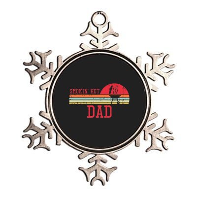 Smokin Hot Dad Chest Sunset Retro Grill Bbq Daddy Papa Metallic Star Ornament