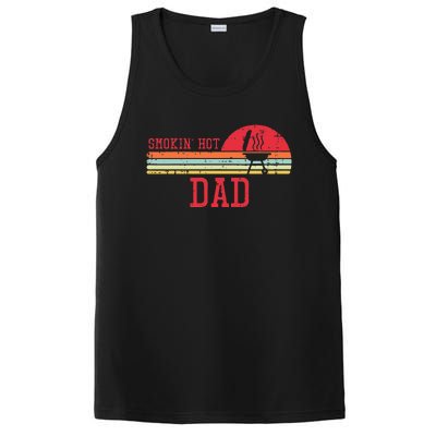 Smokin Hot Dad Chest Sunset Retro Grill Bbq Daddy Papa PosiCharge Competitor Tank