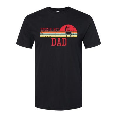 Smokin Hot Dad Chest Sunset Retro Grill Bbq Daddy Papa Softstyle CVC T-Shirt