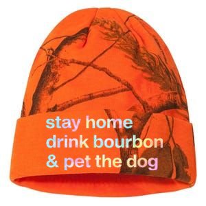 Stay Home Drink Bourbon And Pet The Dog Humor Gift Tie Dye Kati Licensed 12" Camo Beanie