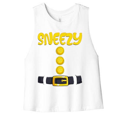 Sneezy Halloween Dwarf Costume Color Matching Women's Racerback Cropped Tank