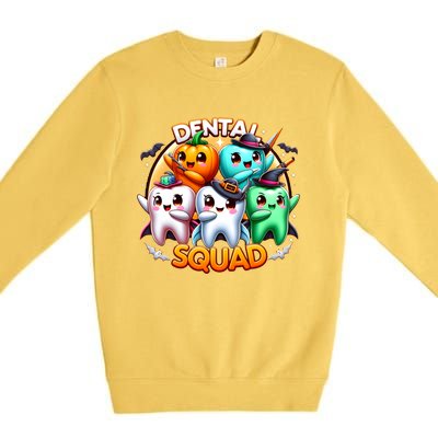 Squad Halloween Dental Funny Dabbing Gift Premium Crewneck Sweatshirt