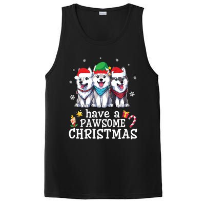 Siberian Husky Dogs Merry Mom Dad Have A Pawsome Christmas Cute Gift PosiCharge Competitor Tank