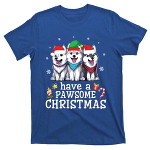 Siberian Husky Dogs Merry Mom Dad Have A Pawsome Christmas Cute Gift T-Shirt