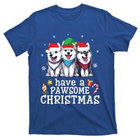 Siberian Husky Dogs Merry Mom Dad Have A Pawsome Christmas Cute Gift T-Shirt