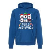 Siberian Husky Dogs Merry Mom Dad Have A Pawsome Christmas Cute Gift Premium Hoodie