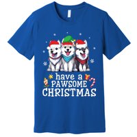 Siberian Husky Dogs Merry Mom Dad Have A Pawsome Christmas Cute Gift Premium T-Shirt