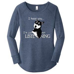 Siberian Husky Dog Husky Dog Lovers Funny Women's Perfect Tri Tunic Long Sleeve Shirt